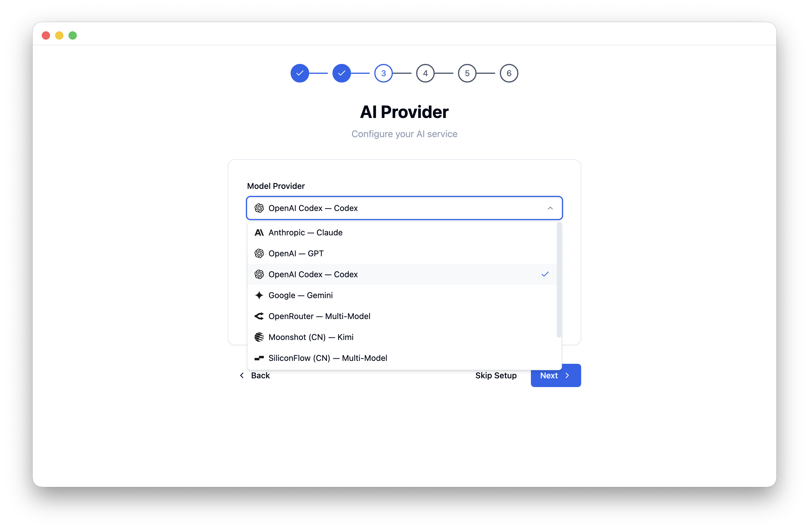 CrawBot AI Provider Selection